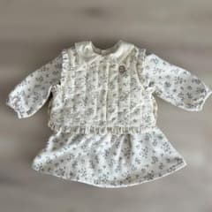 モイモルン花柄裏起毛ワンピース（ベスト付き）のサムネイル