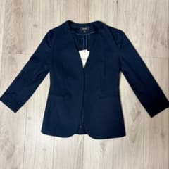 theory セオリー ノーカラージャケット サックスブルー M ストレッチ