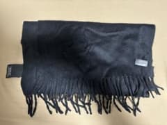 サンローラン スカーフ　ブークレ　ブラック　レザータグ カシミヤ※値下げ交渉可能のサムネイル