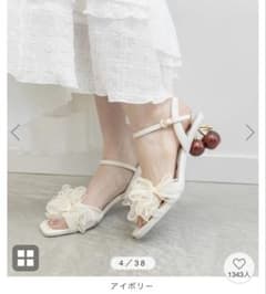 チェリーヒール サンダル アイボリーのサムネイル