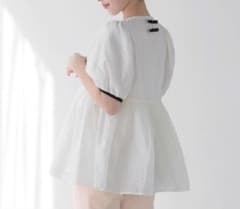 fitmore ♡ フリンジドットジャガードバックリボンブラウス - メルカリ
