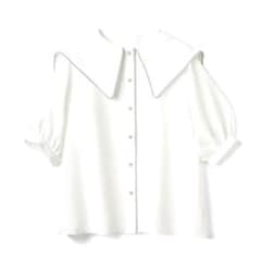 ⚪︎GRL⚪︎セーラーカラー配色パイピングブラウス　フリーサイズのサムネイル