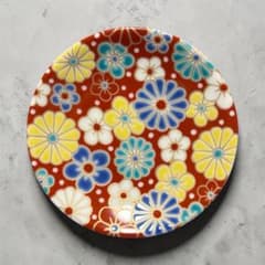 九谷焼　青効窯　吉祥縁起豆皿コレクション　梅菊紋様　ハレの日　お祝い　小花柄のサムネイル