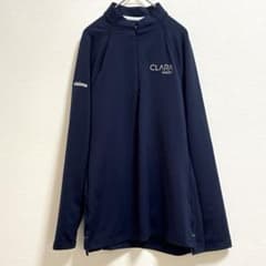 Peter Miller cut and sew Stand Long-sleeved, plain, size L, navy, polyester blend, golf wear.