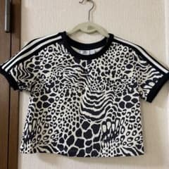 adidas ヒョウ柄 クロップドTシャツ ジムウェア　Mサイズのサムネイル