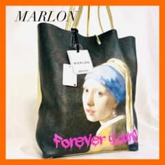 新品未使用MARLON FIRENZEアートプリントレザートートバッグゴールド 