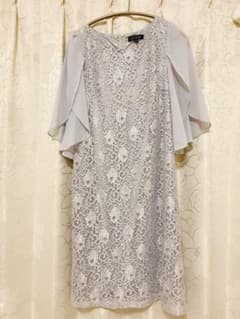 膝丈ワンピース シースルー 花柄 レース シフォン 半袖のサムネイル