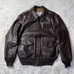 【超美品 USA製 山羊革】 クーパー A-2 フライト レザージャケット 赤茶 USA製・山羊革】クーパー A-2 フライトレザージャケット 42L こげ茶