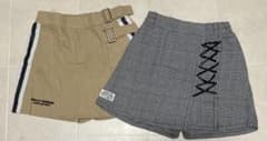 【140cm】キュロットスカート2枚セットのサムネイル