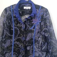 新品 セイジキタノシースルー ジャケット蘭刺繍 ペイズリー レース 長袖シャツ 新品 セイジキタノシースルー ジャケット蘭刺繍 ペイズリー レース