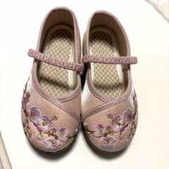 値下げ！子供用 花柄 フォーマルシューズ ピンクのサムネイル