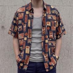 極上レーヨン100%】90s オーストラリア製 総柄 アロハシャツ 美品