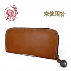未使用】 レッドムーン ラウンドジップ 長財布 サドルレザー ブラウン