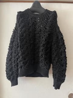 COMME des GARCONS かぎ針編みニット 黒 M - 5