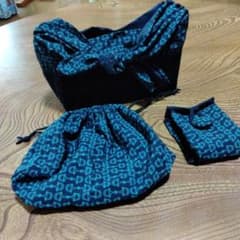 ハンドメイド 巾着バッグ 3点セットのサムネイル