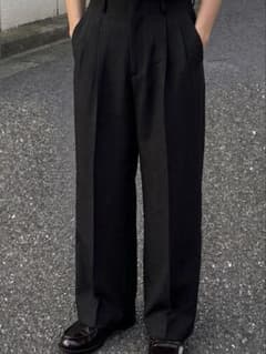 90s Black Wide Slacks Y2K - メルカリ