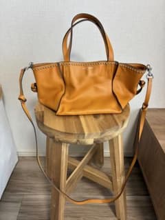 【ベルマイクロ/スタッズ】J&M DAVIDSON 2wayバッグ　マスタード