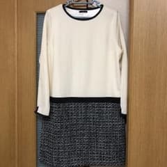【ばろーん様  専用です】ツイード切り替えワンピースのサムネイル