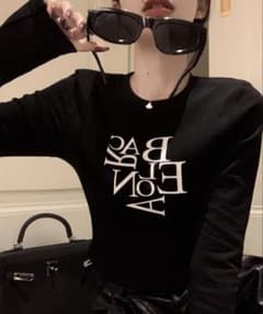 memeselect BACロゴレタリングスリムラインＴシャツ ワンホン 韓国のサムネイル