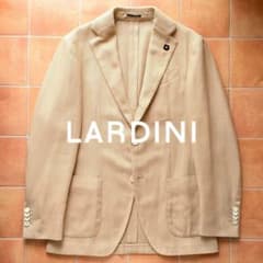 【近年モデル】LARDINI ジャケット サマーニット生地 リネン混 ベージュ 近年モデル】LARDINI ジャケット サマーニット生地 リネン混 ベージュ