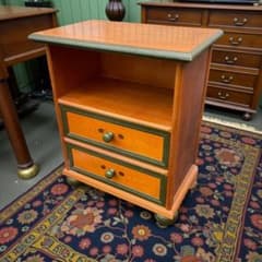 イタリア家具 電話台 3段チェスト 象嵌 アンティーク 花台 FAX台 北欧
