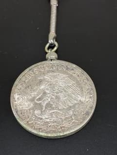 本物銀貨】1968年 メキシコオリンピック 25ペソ 記念銀貨 キーホルダー