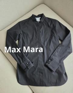 美品】Max Maraマックスマーラ 長袖ドレスシャツ スタンドカラー黒