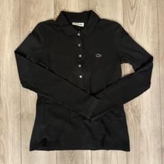 LACOSTE ラコステ レディース ポロシャツ 長袖 36 黒 ブラック