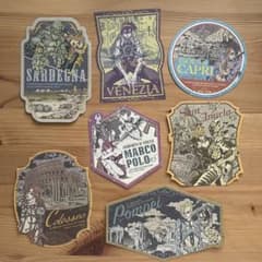 ジョジョの奇妙な冒険 荒木飛呂彦原画展 トラベルステッカー 7枚 5部