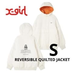 X-girl☆REVERSIBLE QUILTED JACKET☆白×オレンジS - メルカリ