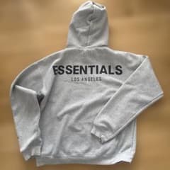 ESSENTIALS グレー フード付きパーカーのサムネイル
