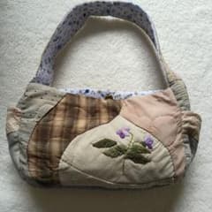 ハンドメイド パッチワーク グラニーバッグ 花刺繍 - メルカリ