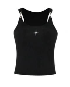 SHEIN レディース タンクトップ ブラック 星モチーフのサムネイル