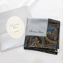 Christian Dior ディオール 大判スカーフ シルク ラメ ペイズリー