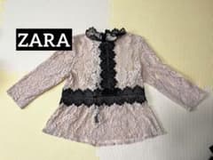 【値引き！】ZARA レースブラウス 五分袖 七分袖 ベージュ ブラック ピンクのサムネイル