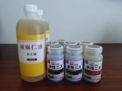 木工用 亜麻仁油 500ml 水性ニス セットのサムネイル
