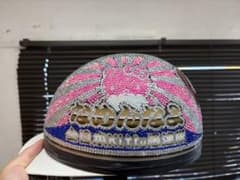 ハローキティ デコレーション 半キャップ ヘルメット　キラキラデコレーション ハローキティ デコレーション 半キャップ ヘルメット キラキラ