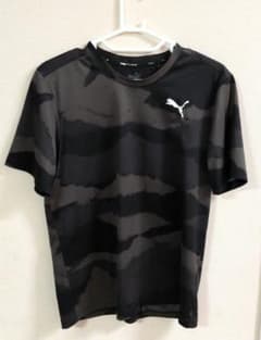 PUMA プーマ トレーニングTシャツ 半袖 ブラック 総柄 メンズ Mサイズのサムネイル