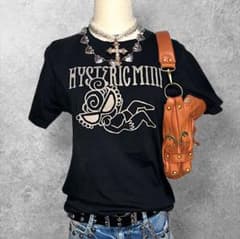 ヒステリックミニ黒ビッグロゴTシャツY2K平成ギャル日本製MINIちゃん00s系 ヒステリックミニ黒ビッグロゴTシャツY2K平成ギャル日本製MINIちゃん