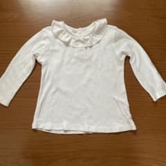 白 首元フリル 長袖のサムネイル