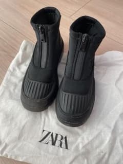 ZARA キッズブーツ 黒 ジッパー付き　18.0のサムネイル
