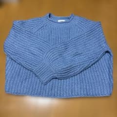 earth music&ecology 長袖ニット ブルーのサムネイル