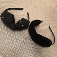 ベロアリボン＆パールリボン♡カチューシャのサムネイル