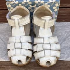 リトルフナミ　ベビー レザーサンダル ホワイト14cmのサムネイル