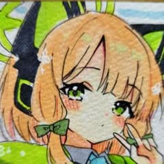 ブルアカ 才羽ミドリ ファンアート 手描きイラスト 色紙 一点物 - メルカリ