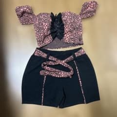 花柄クロップトップとショートパンツセット　インポート　輸入のサムネイル
