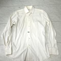 極美品 13年PRADA ストレッチ ドレスシャツ ホワイト38 イタリア製