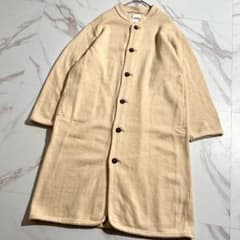 現行】45R チロリアンコート ニット ウール アイボリー Mサイズ ロング 