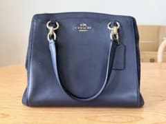 COACH コーチ バッグ ネイビー レザー スエード 肩掛け　2wayのサムネイル