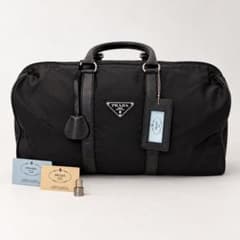 希少 プラダ PRADA ボストンバッグ ナイロン サフィアーノ ポコノ V19